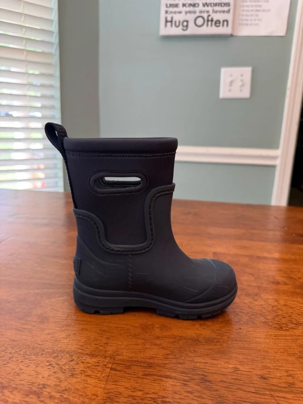 UGG Kids Droplet Mid Waterproof Rain Boots Navy Size 9